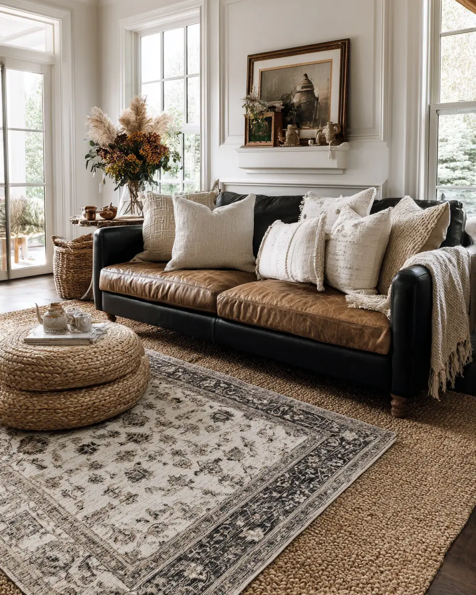 Moody Modern Farmhouse Living Room Decor Ideas