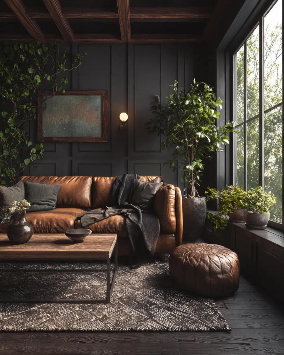 Moody Modern Farmhouse Living Room Decor Ideas