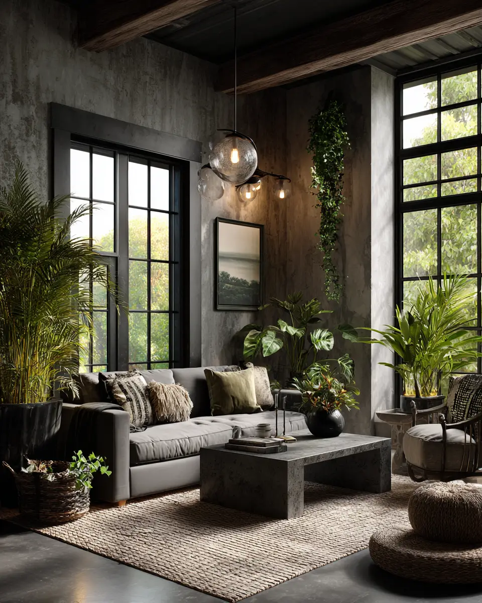 Moody Modern Farmhouse Living Room Decor Ideas