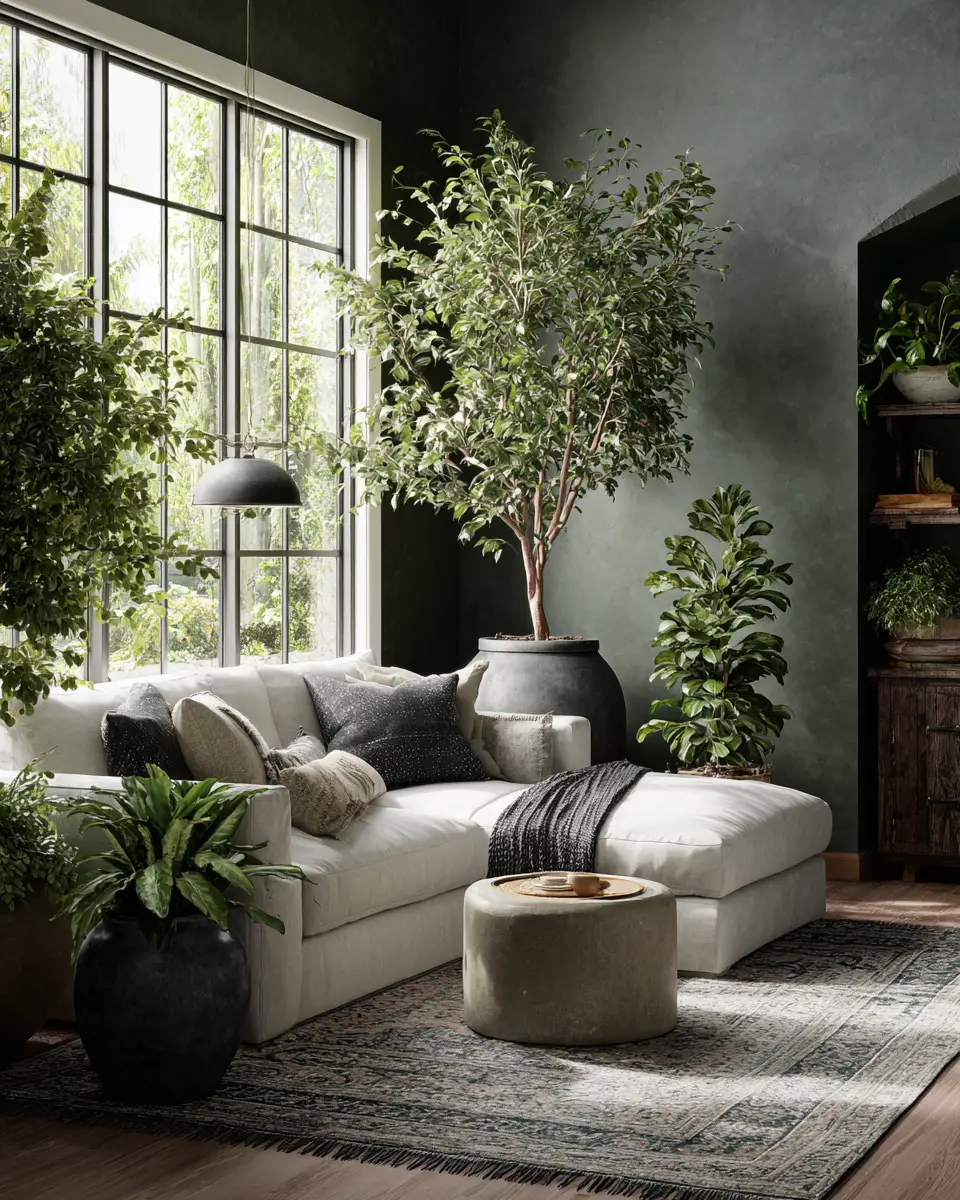 Moody Modern Farmhouse Living Room Decor Ideas