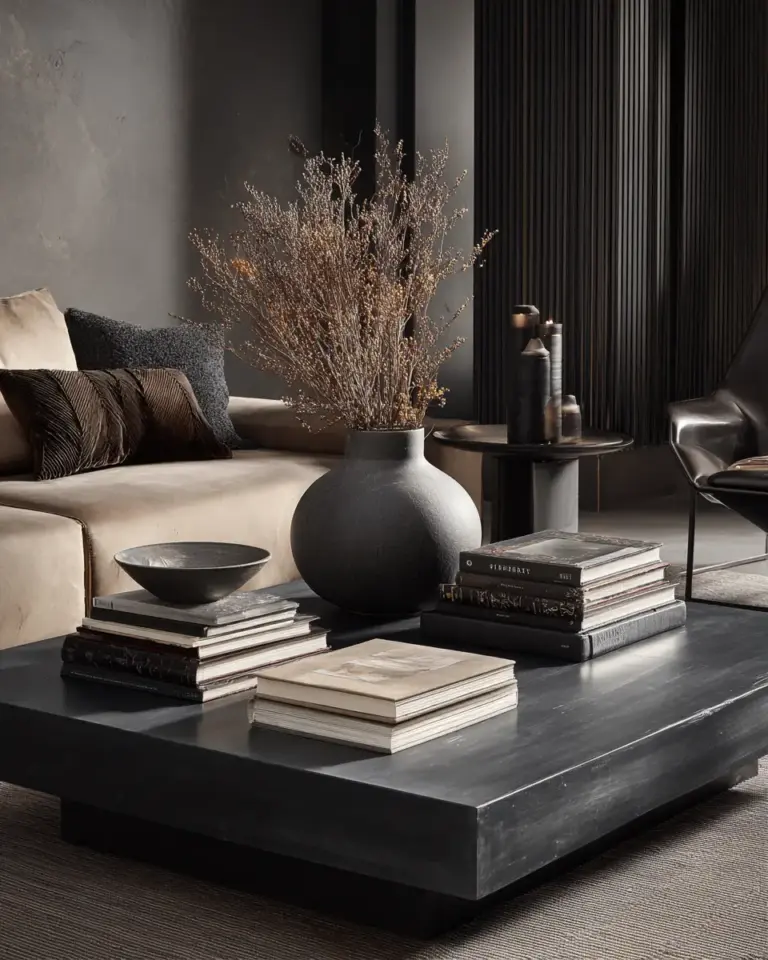 Moody Modern Living Room Decor Ideas - Featured