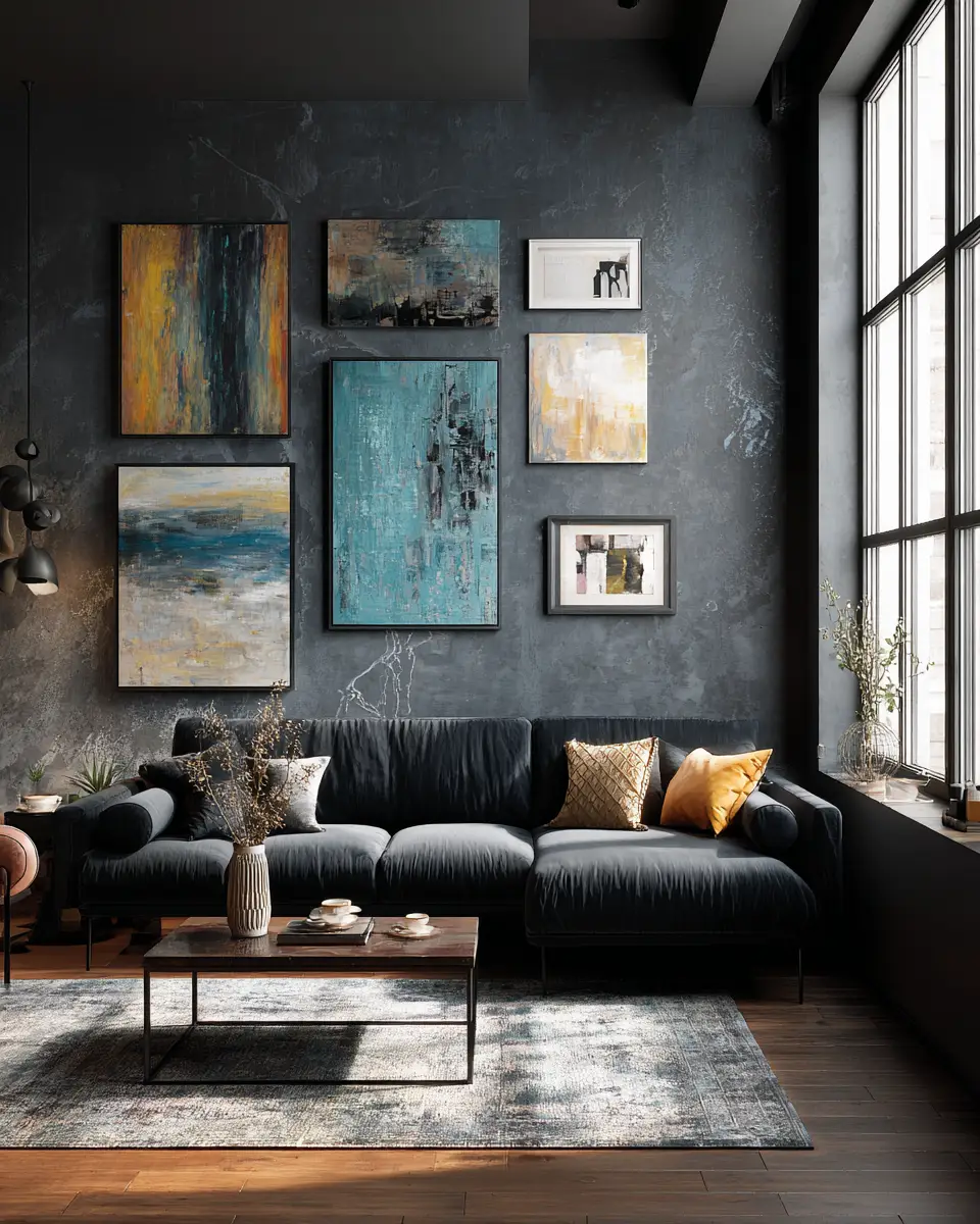 Moody Modern Living Room Decor Ideas