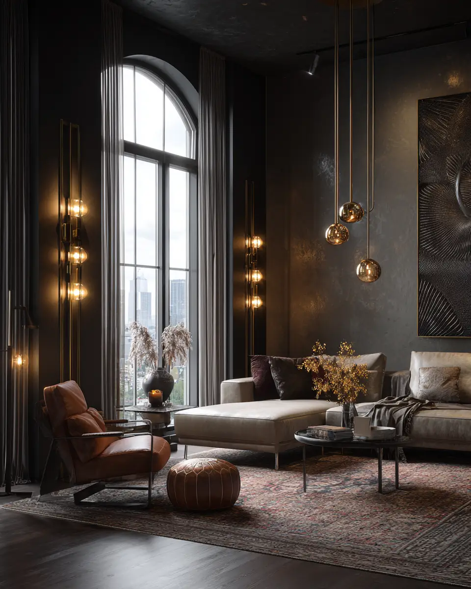 Moody Modern Living Room Decor Ideas