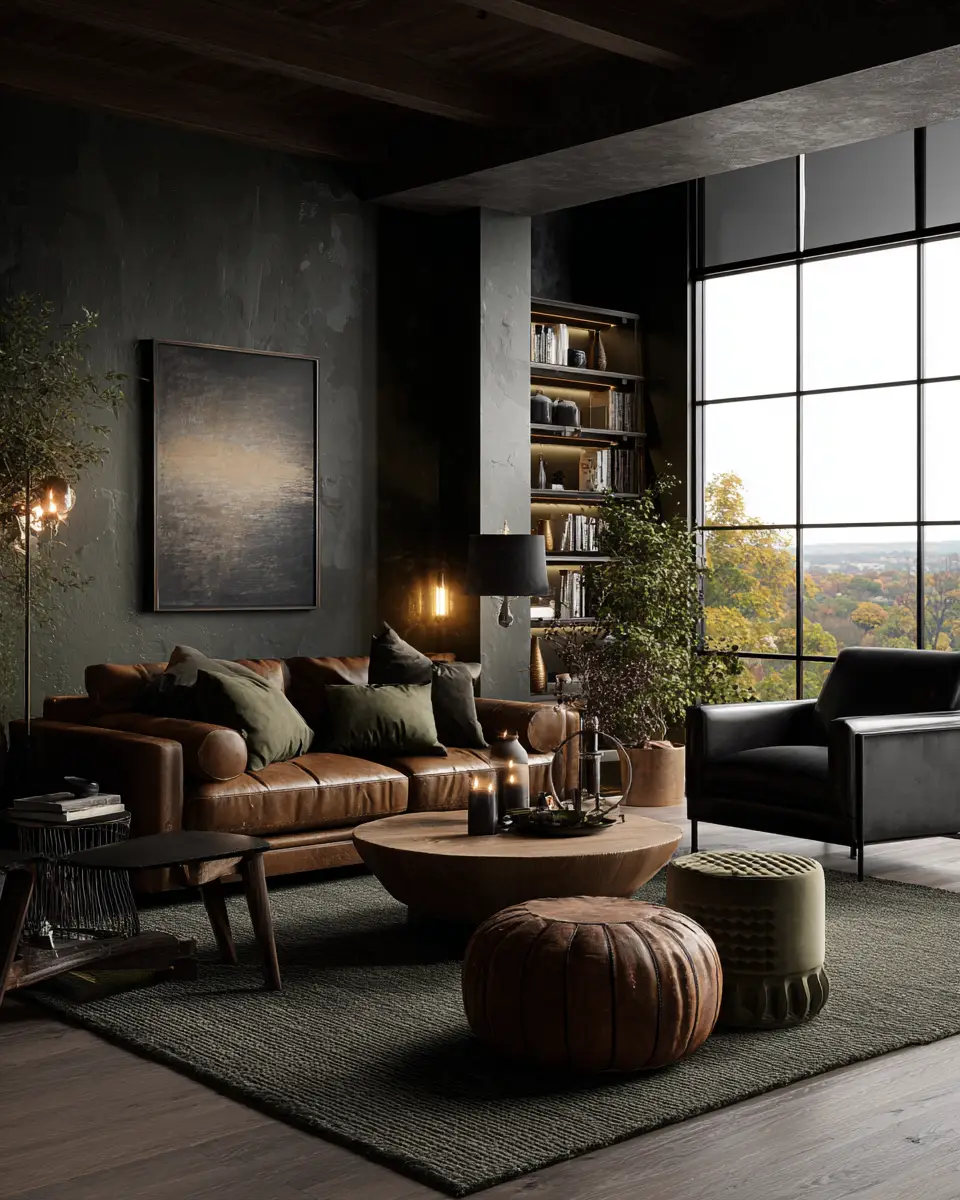 Moody Modern Living Room Decor Ideas