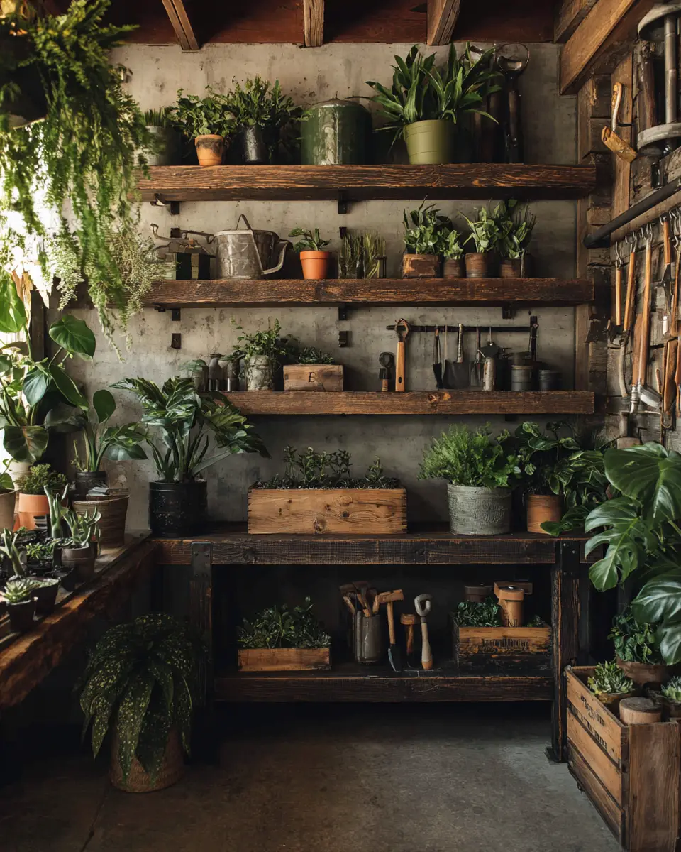 Moody Organic Modern Garage Decor Ideas