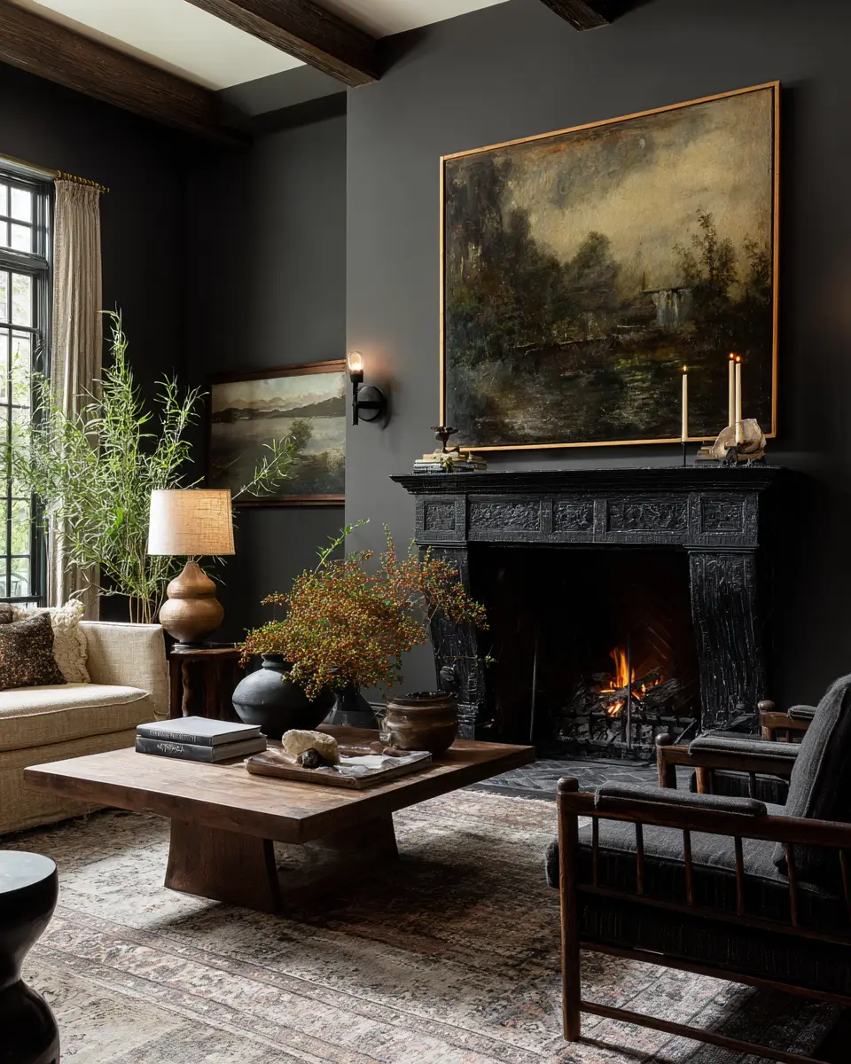 Moody Traditional Living Room Decor Ideas