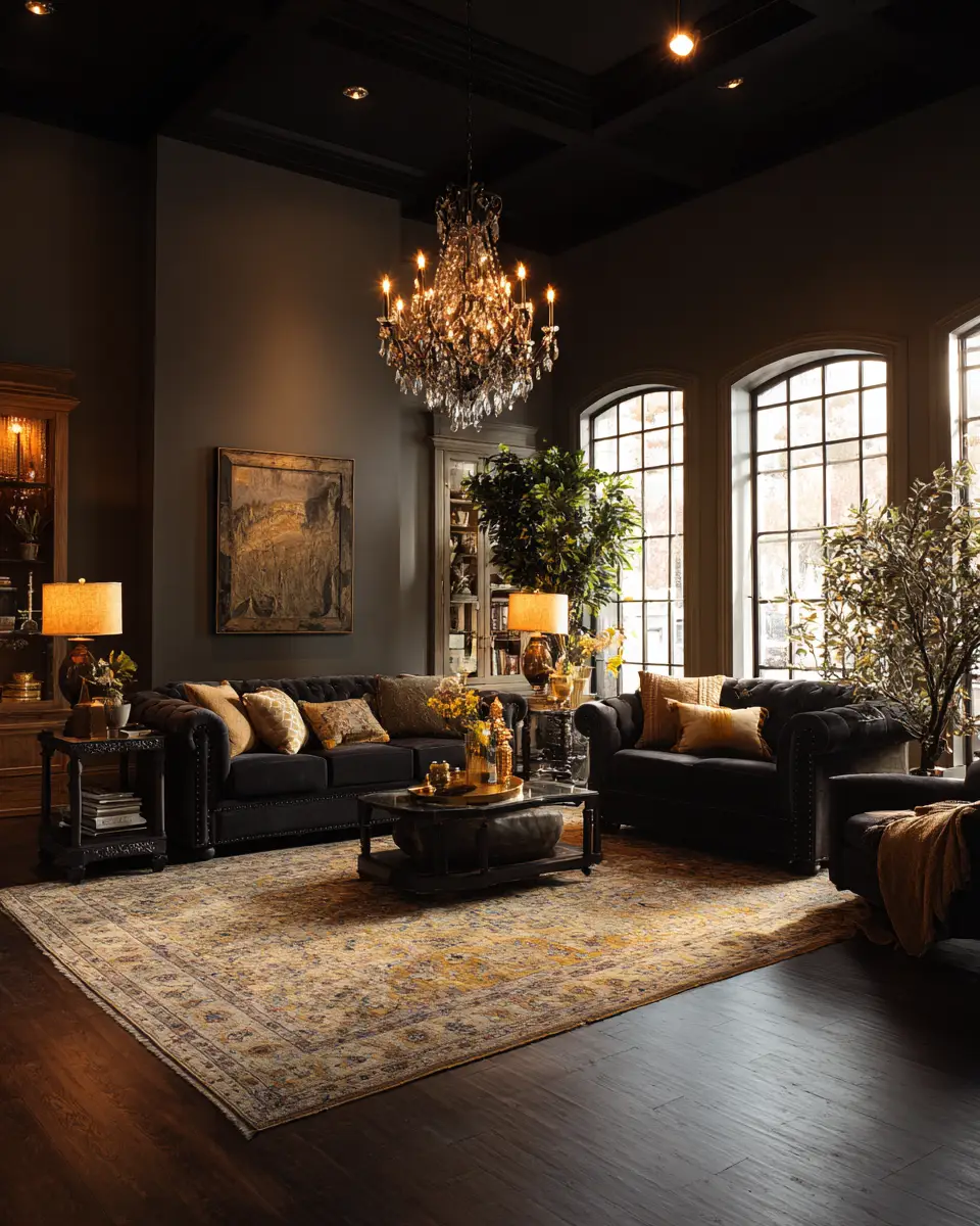 Moody Traditional Living Room Decor Ideas