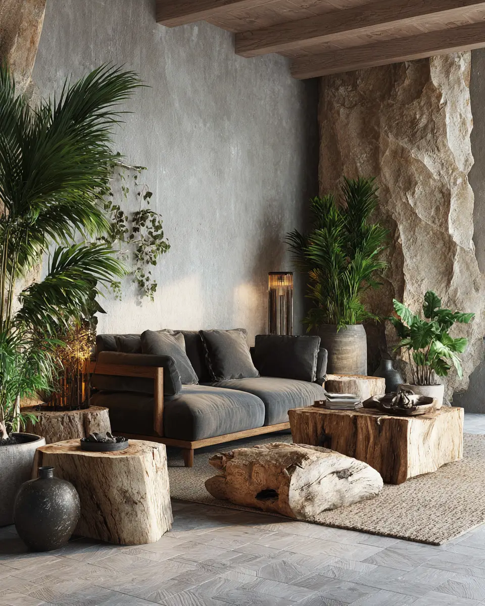 Moody Tropical Living Room Decor Ideas