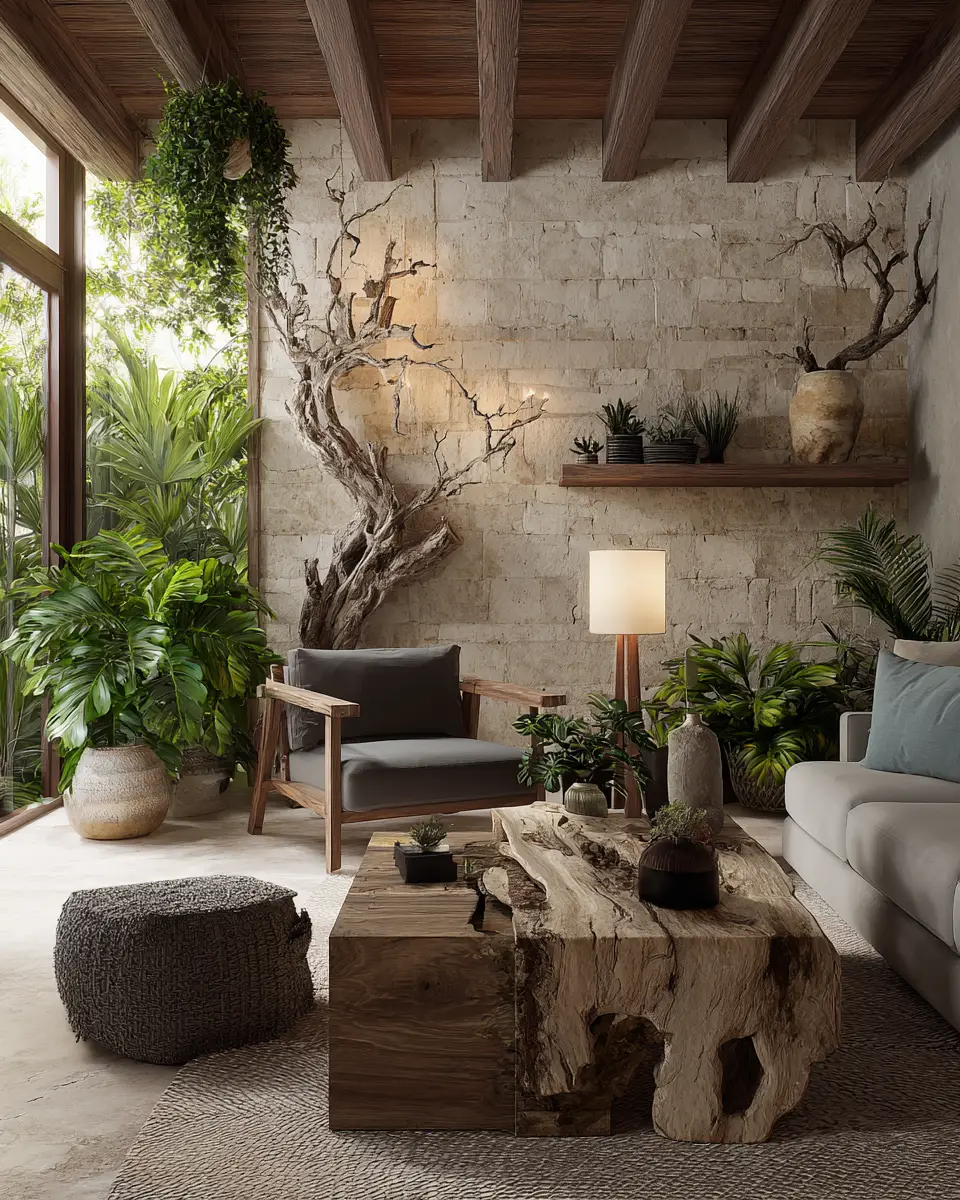 Moody Tropical Living Room Decor Ideas