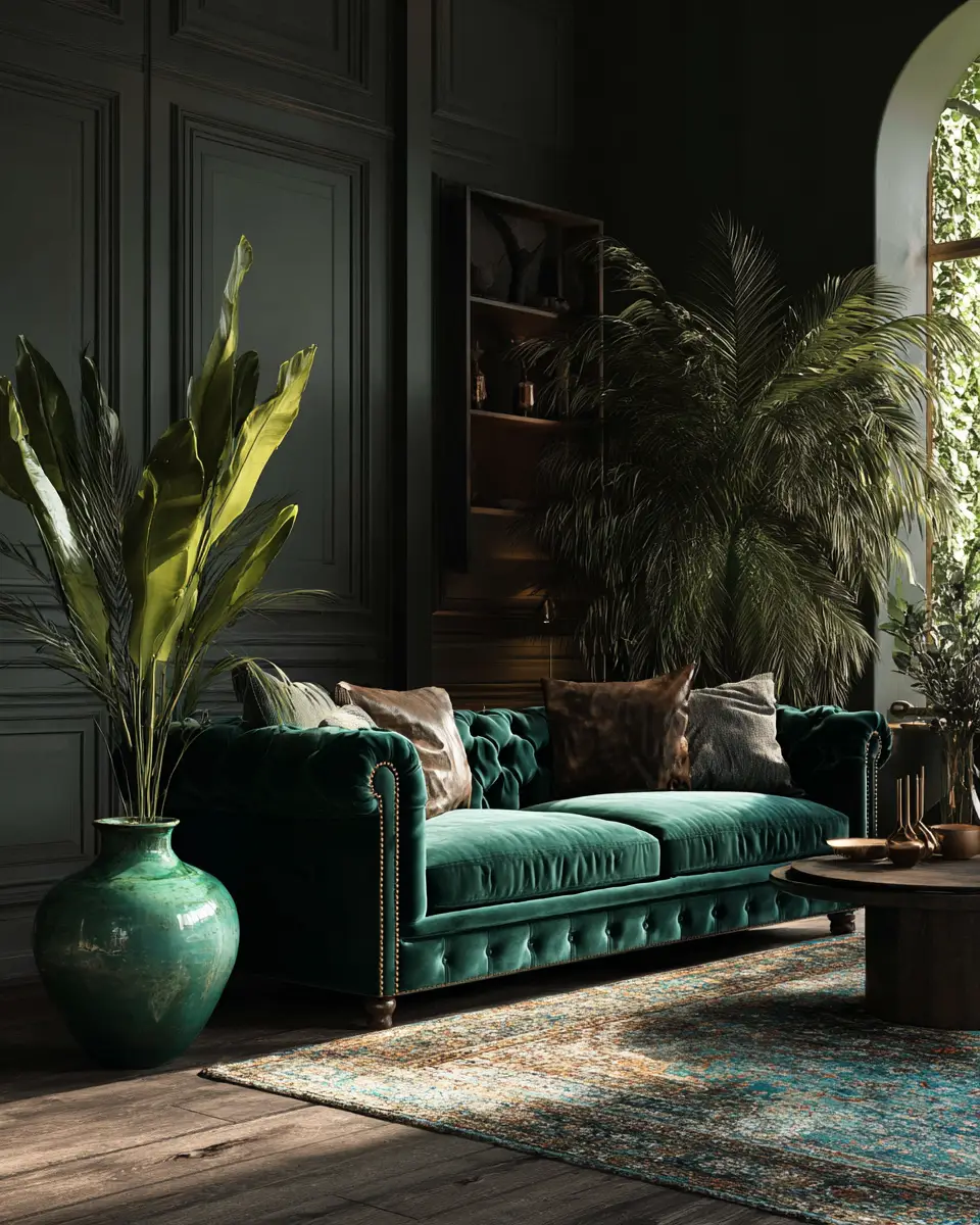 Moody Tropical Living Room Decor Ideas