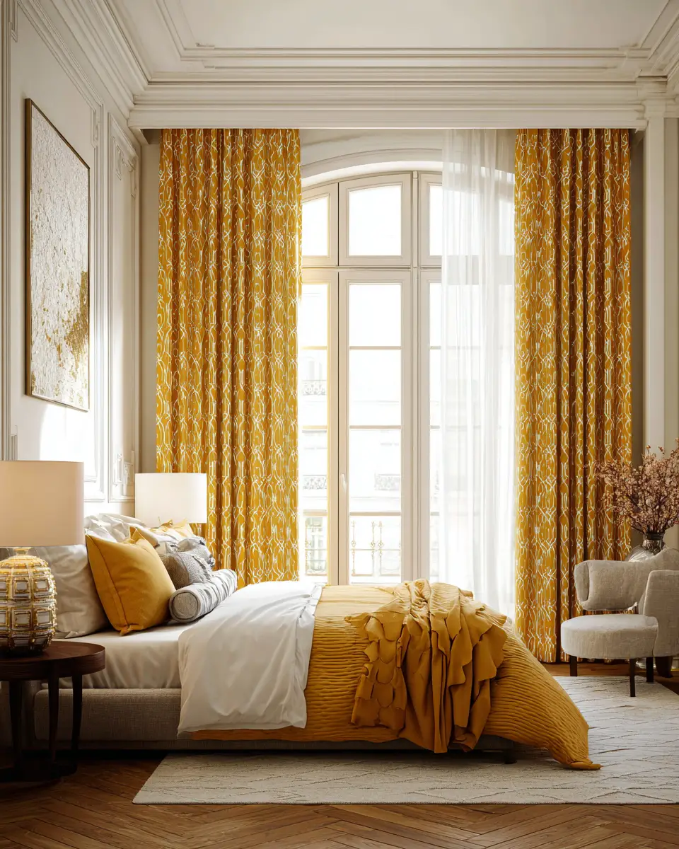 Mustard Yellow Classic Bedroom Decor Ideas