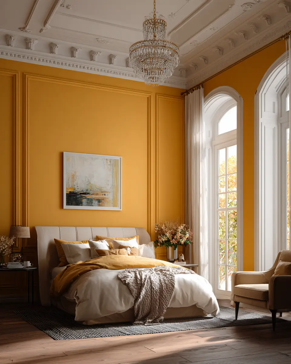 Mustard Yellow Classic Bedroom Decor Ideas