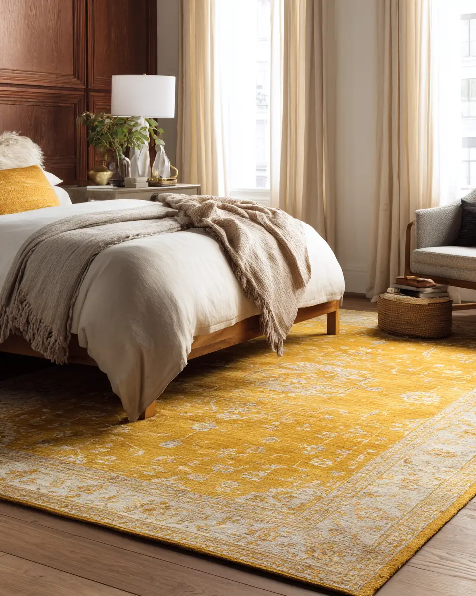 Mustard Yellow Classic Bedroom Decor Ideas