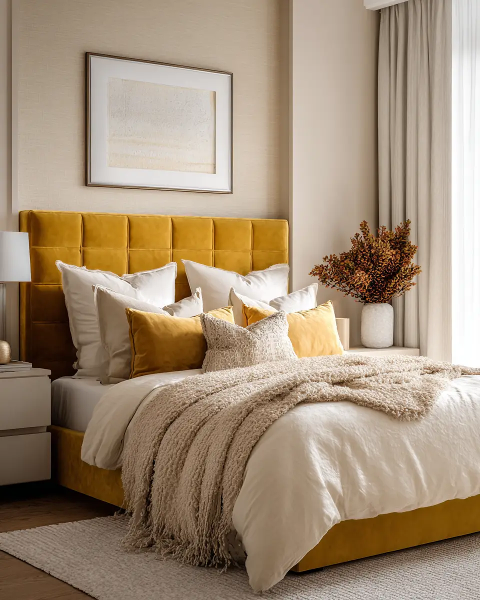 Mustard Yellow Classic Bedroom Decor Ideas