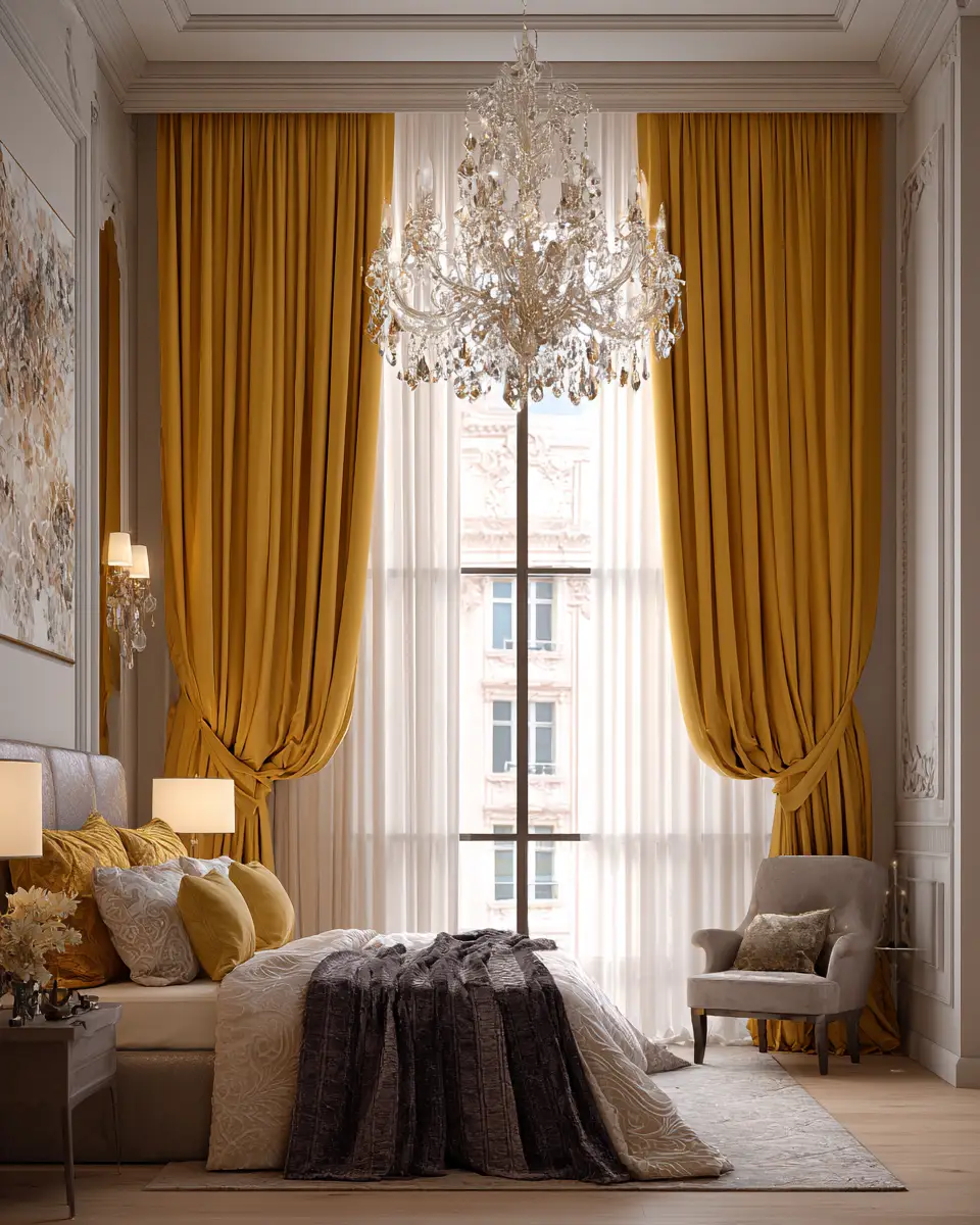 Mustard Yellow Classic Bedroom Decor Ideas