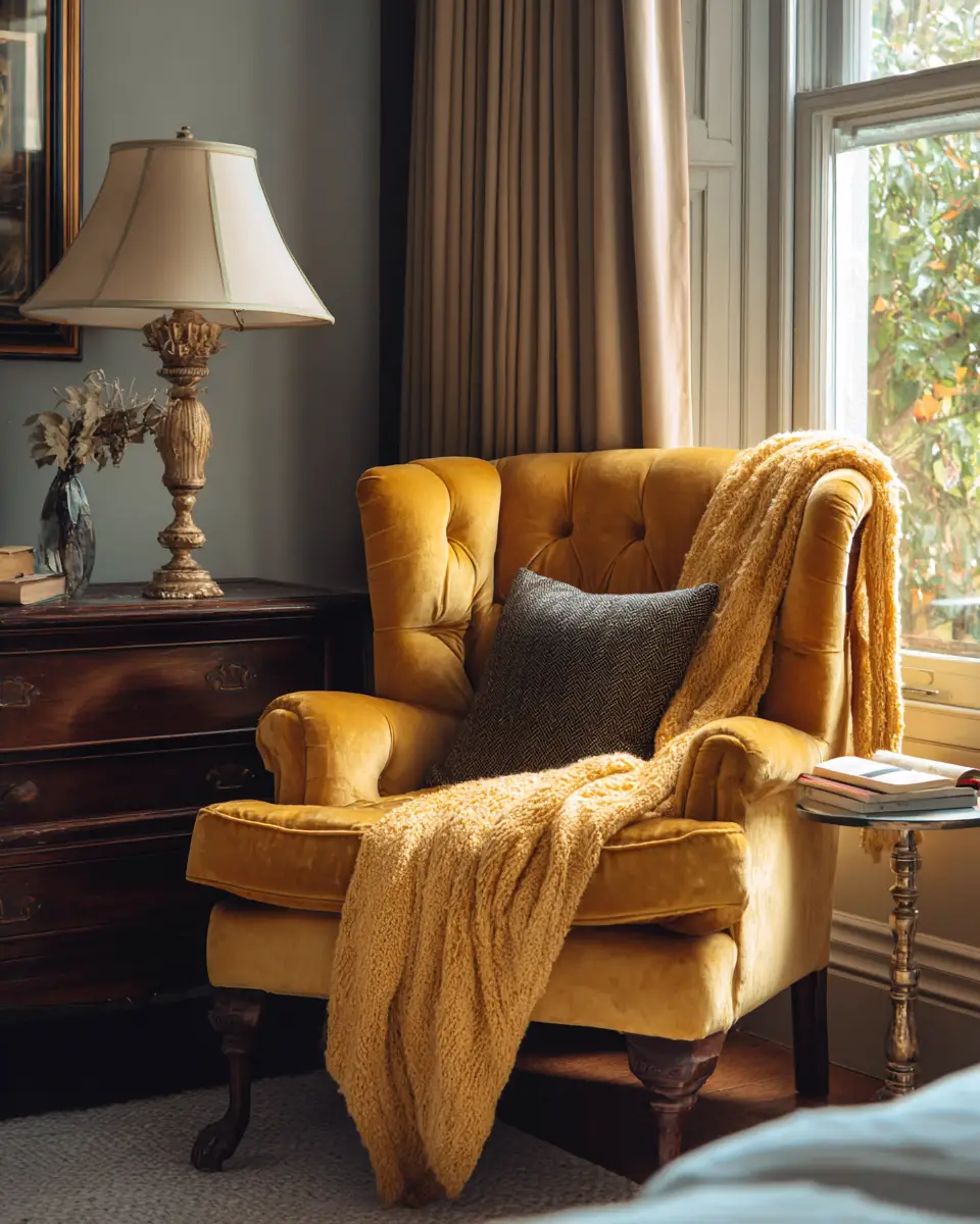 Mustard Yellow Classic Bedroom Decor Ideas