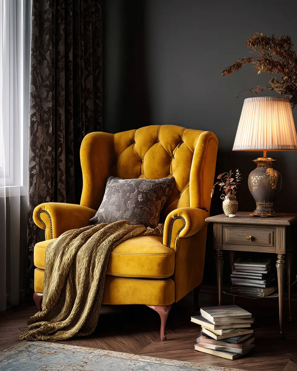 Mustard Yellow Classic Bedroom Decor Ideas