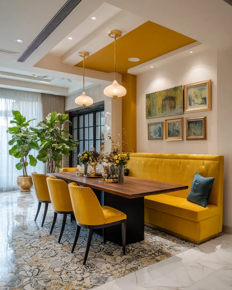 Mustard Yellow Classic Dining Room Decor Ideas