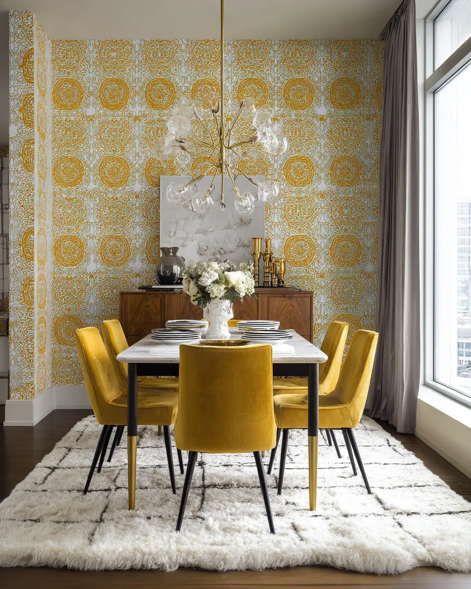 Mustard Yellow Classic Dining Room Decor Ideas