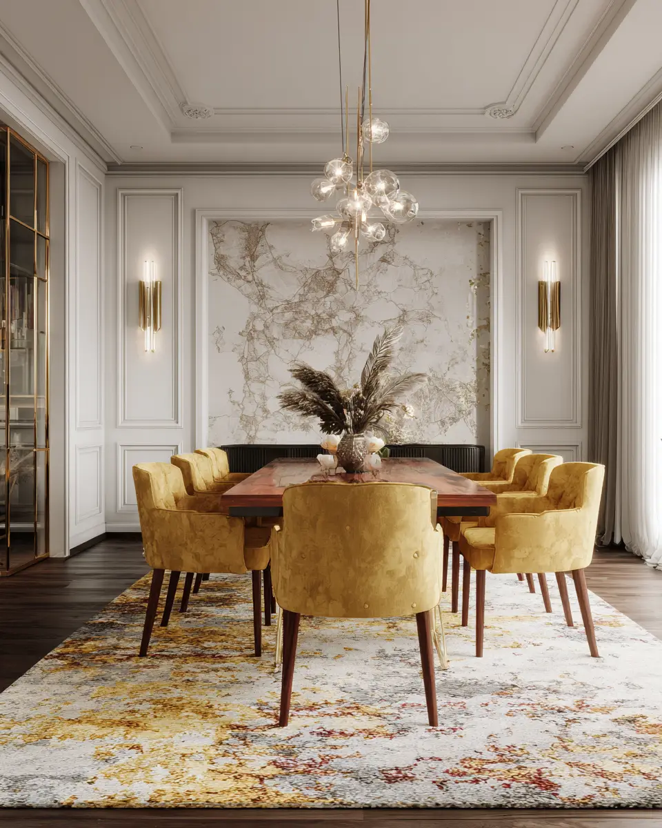 Mustard Yellow Classic Dining Room Decor Ideas