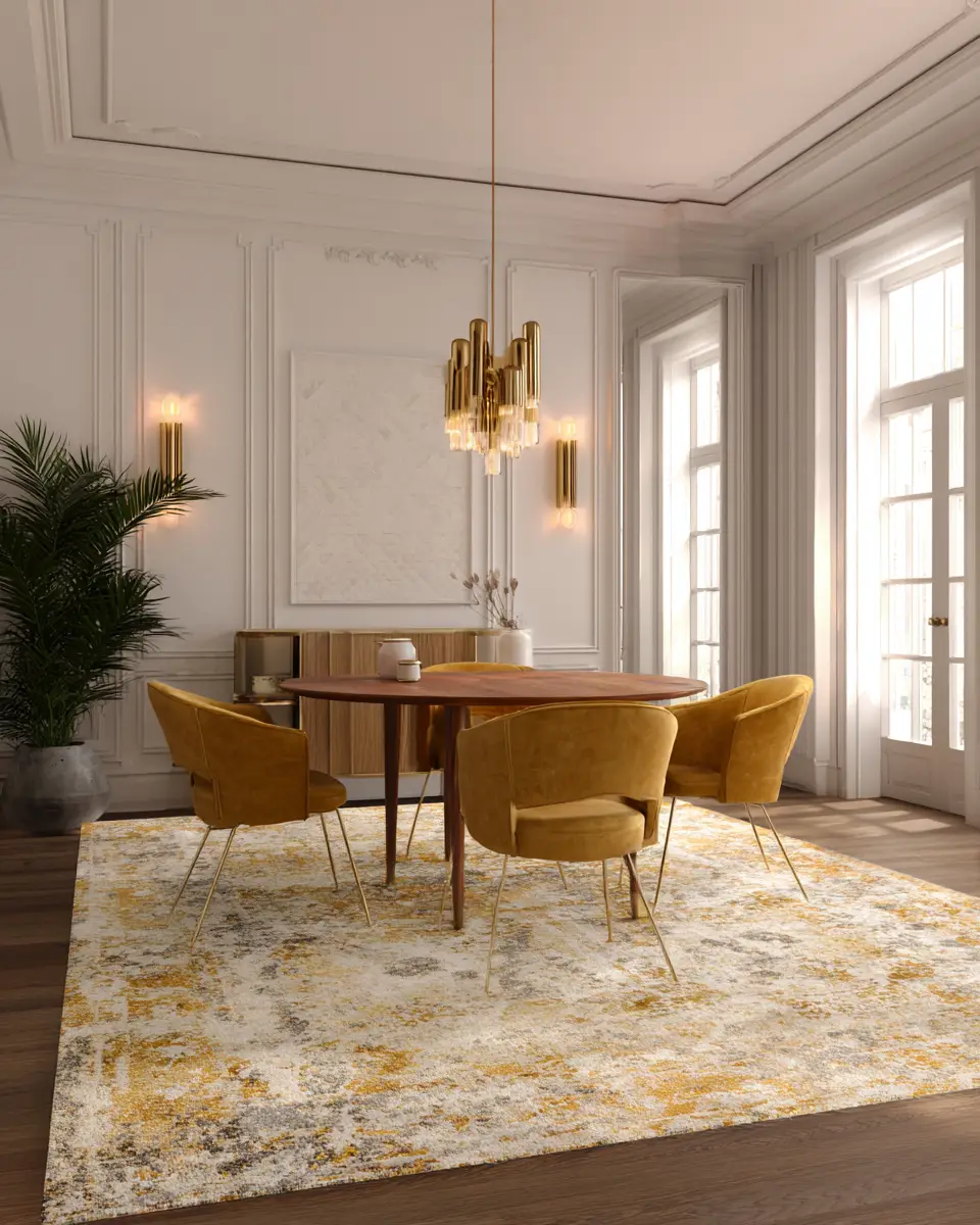 Mustard Yellow Classic Dining Room Decor Ideas
