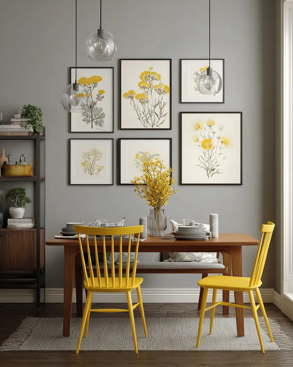 Mustard Yellow Classic Dining Room Decor Ideas