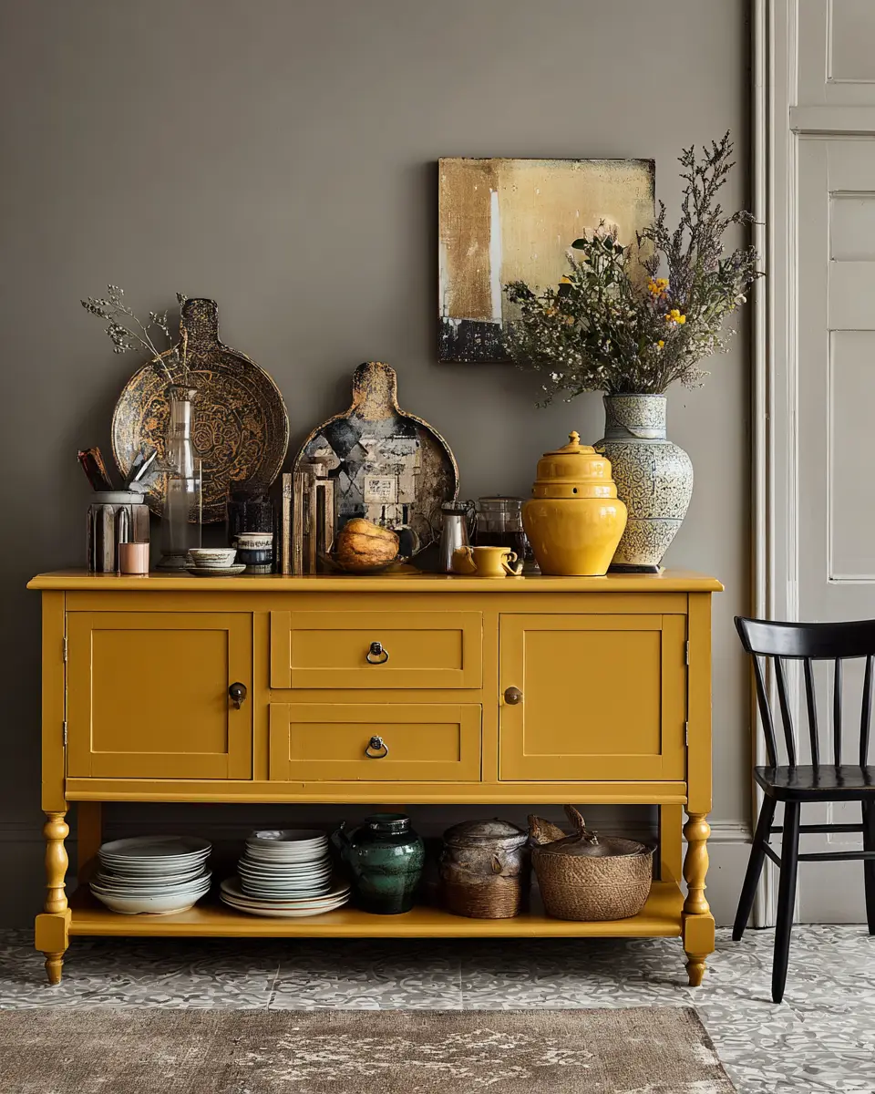 Mustard Yellow Classic Dining Room Decor Ideas