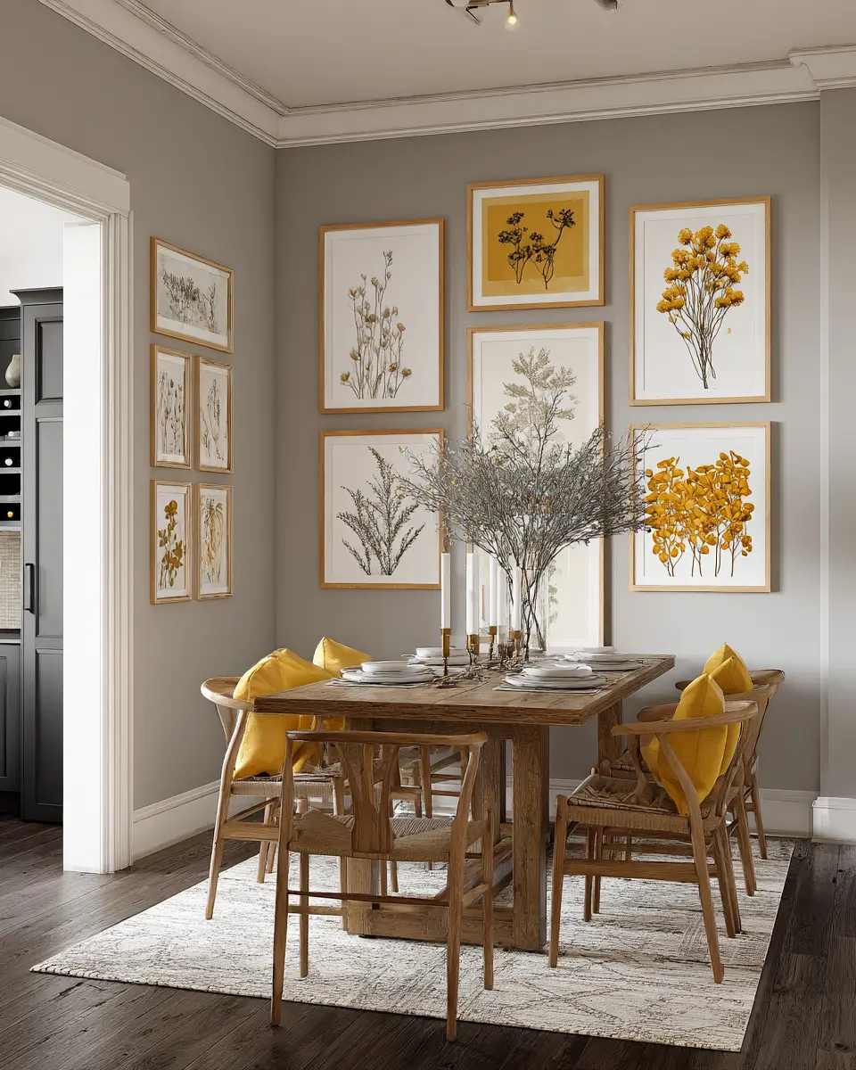 Mustard Yellow Classic Dining Room Decor Ideas