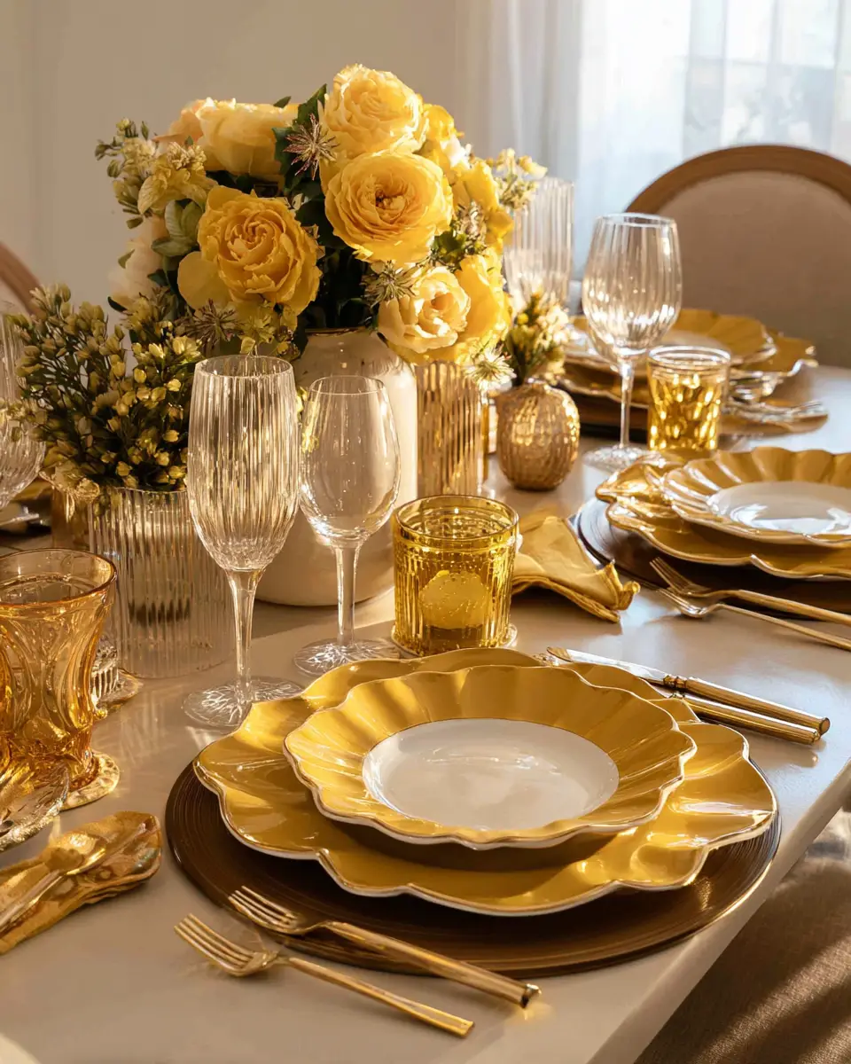 Mustard Yellow Classic Dining Room Decor Ideas