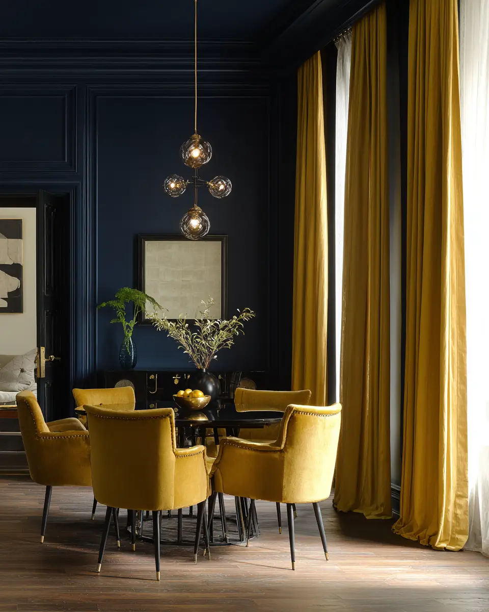 Mustard Yellow Classic Dining Room Decor Ideas