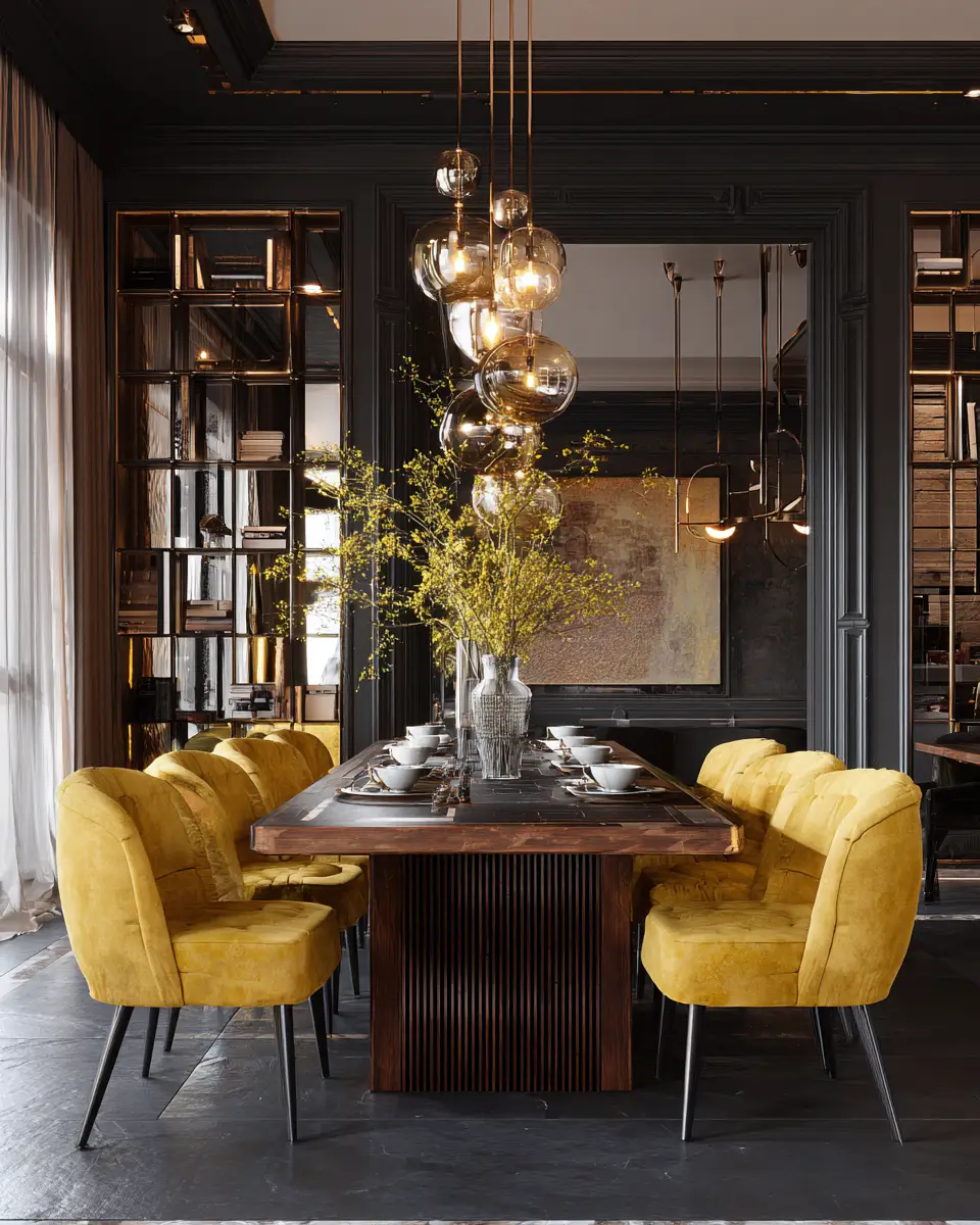 Mustard Yellow Classic Dining Room Decor Ideas