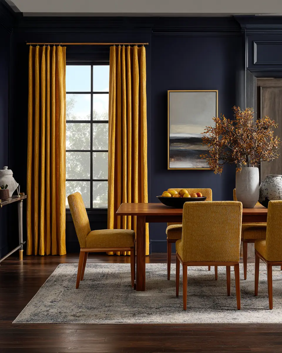 Mustard Yellow Classic Dining Room Decor Ideas