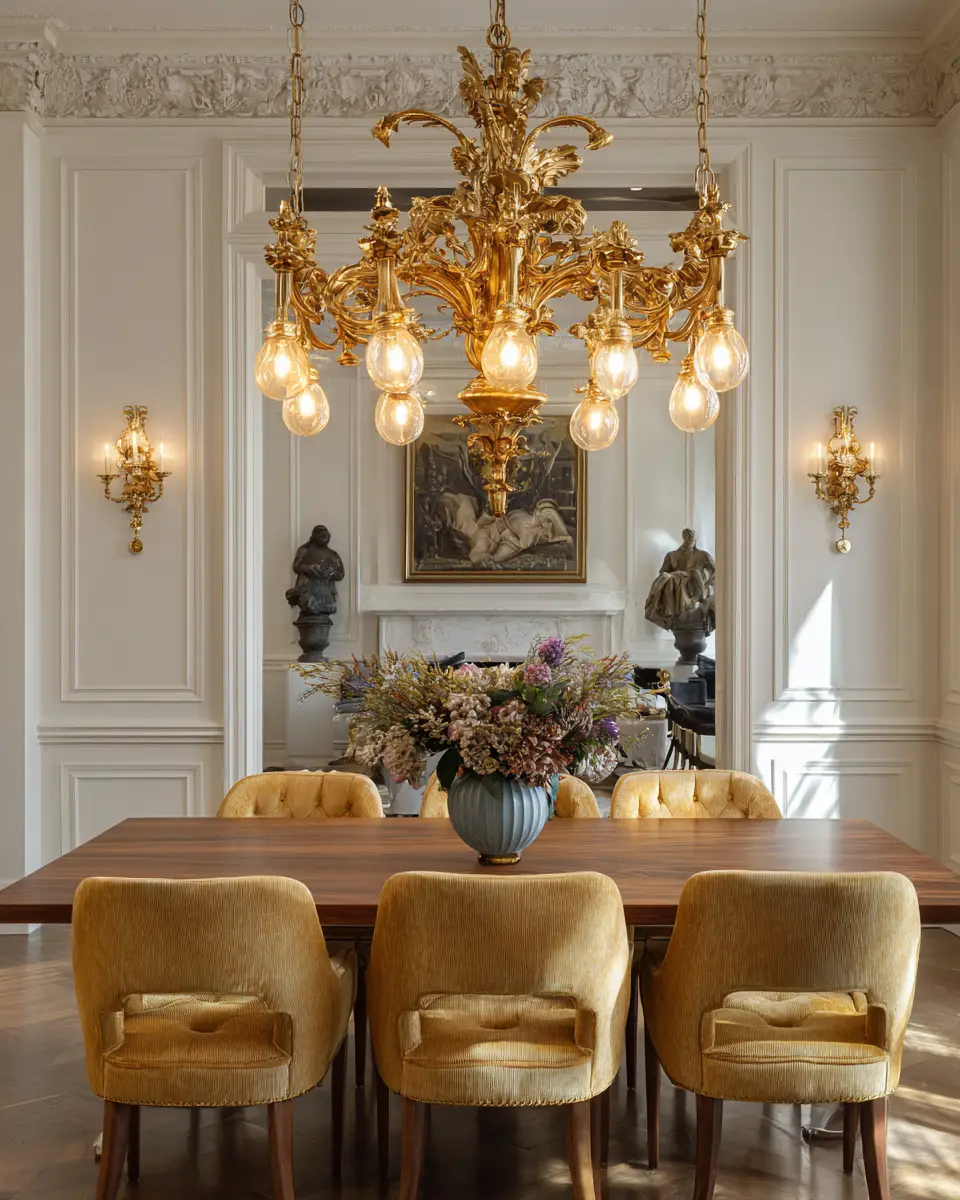 Mustard Yellow Classic Dining Room Decor Ideas
