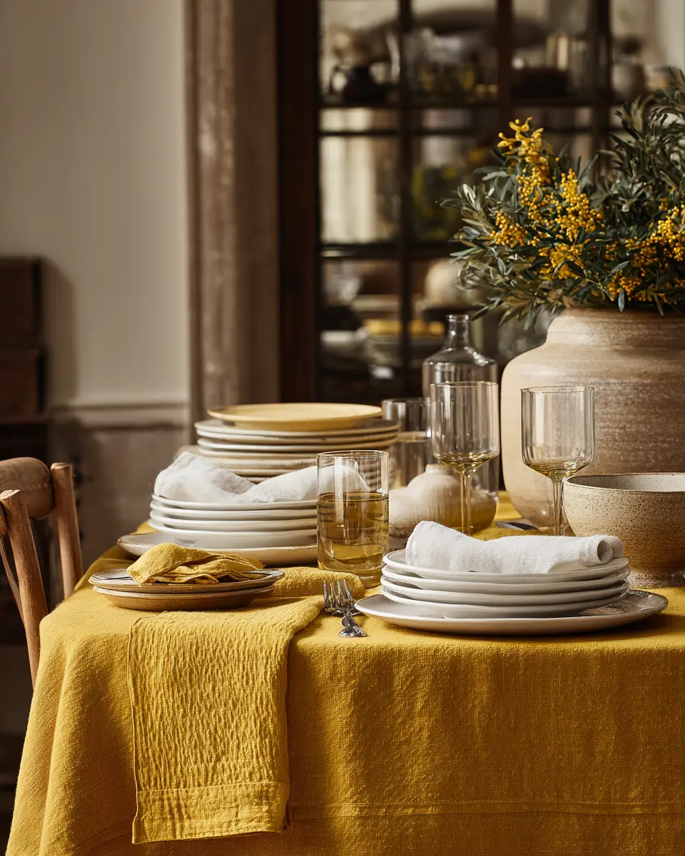 Mustard Yellow Classic Dining Room Decor Ideas
