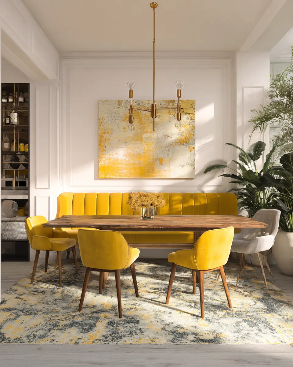 Mustard Yellow Classic Dining Room Decor Ideas