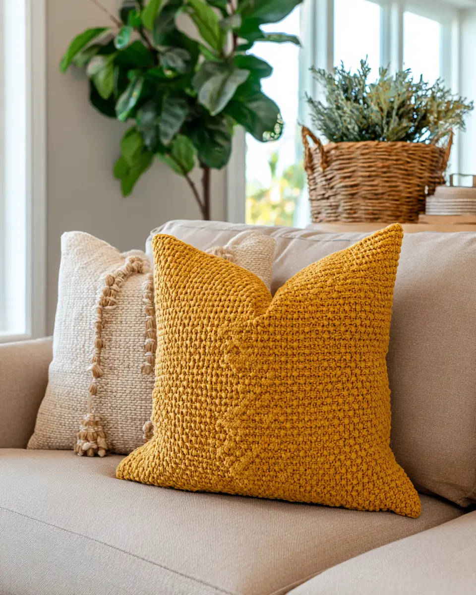 Mustard Yellow Coastal Home Office Decor Ideas