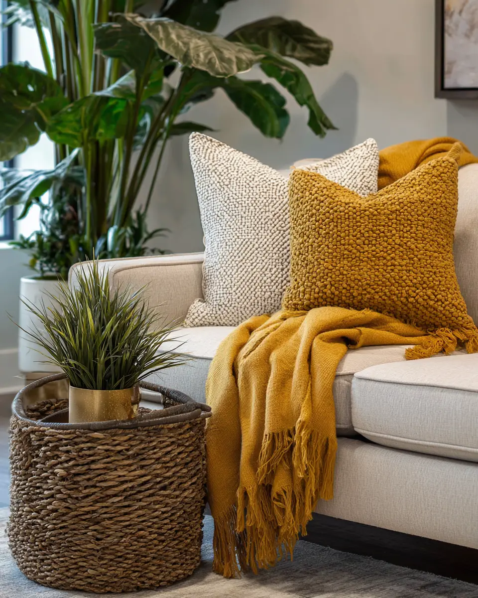 Mustard Yellow Coastal Home Office Decor Ideas