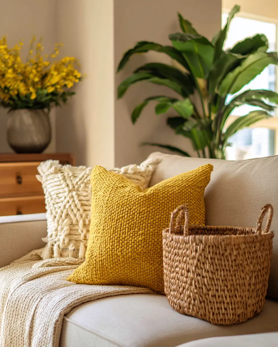 Mustard Yellow Coastal Home Office Decor Ideas