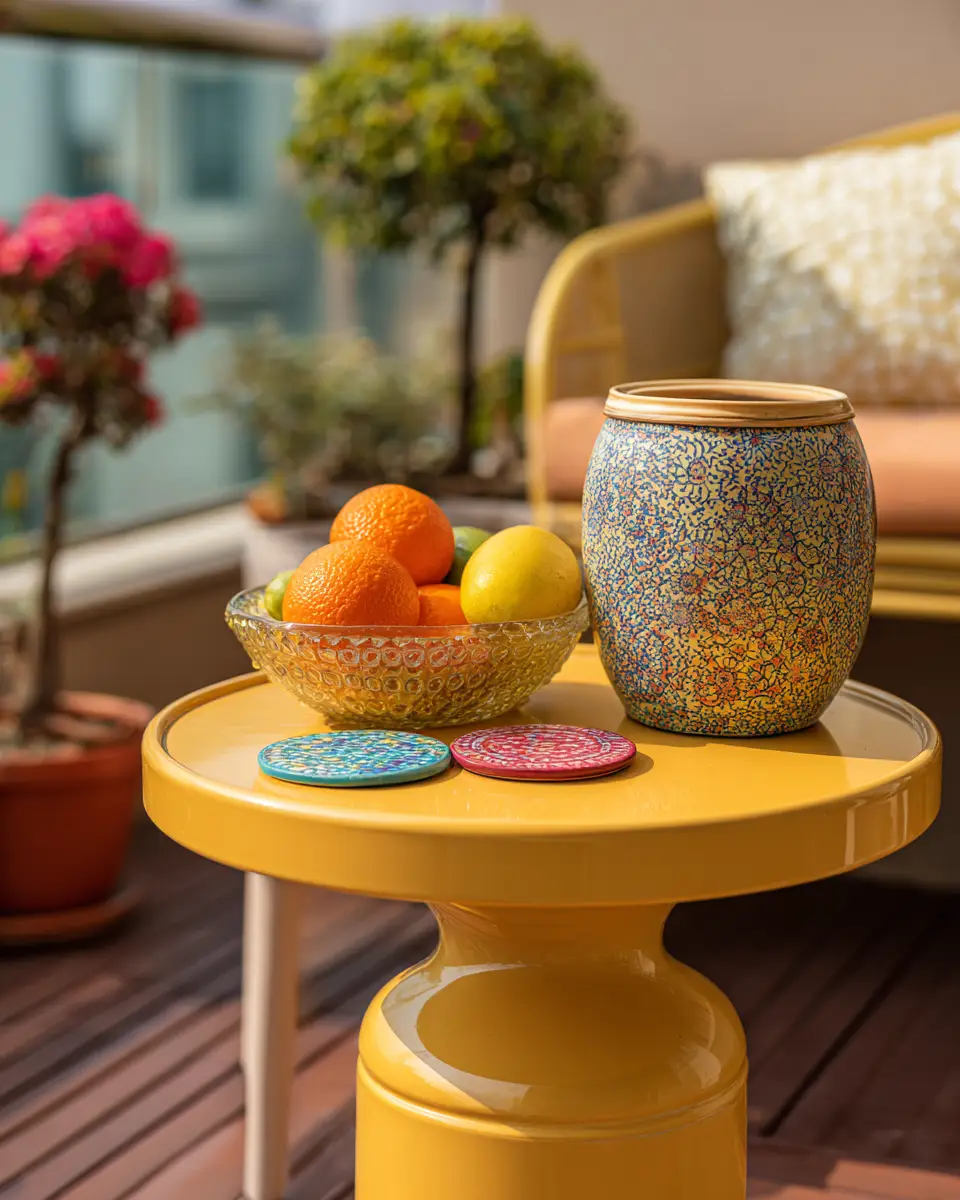 Mustard Yellow Eclectic Balcony Decor Ideas
