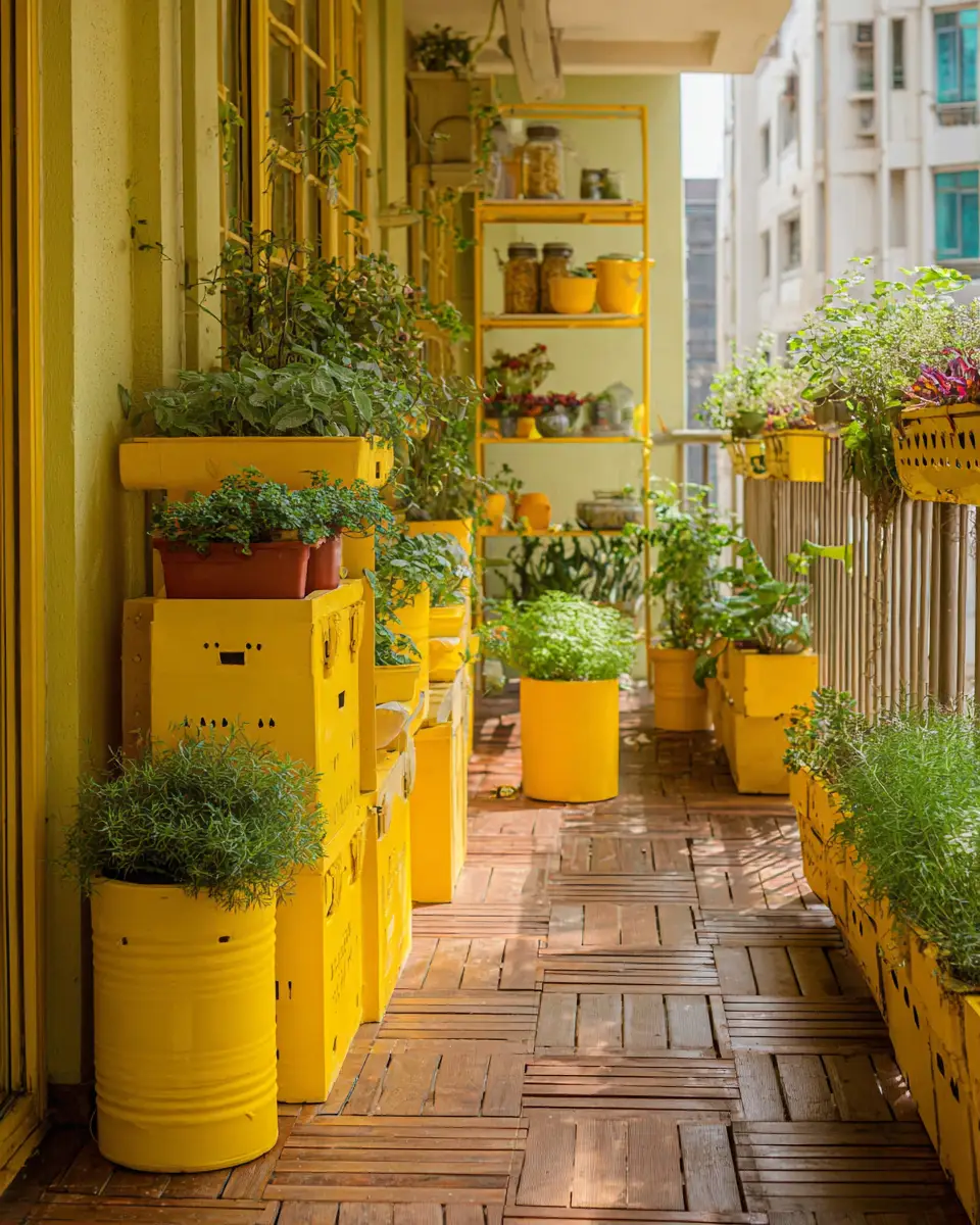 Mustard Yellow Eclectic Balcony Decor Ideas