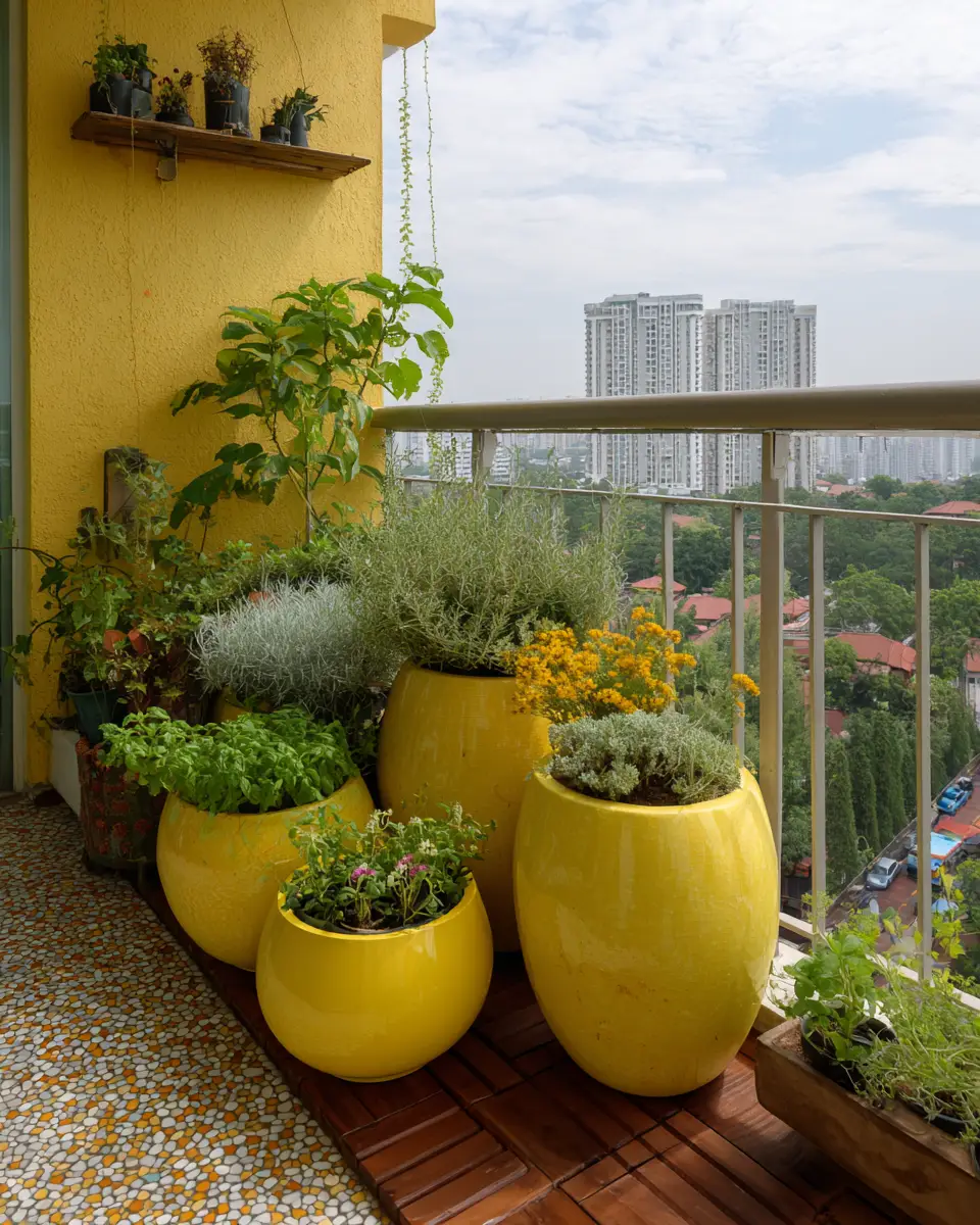 Mustard Yellow Eclectic Balcony Decor Ideas