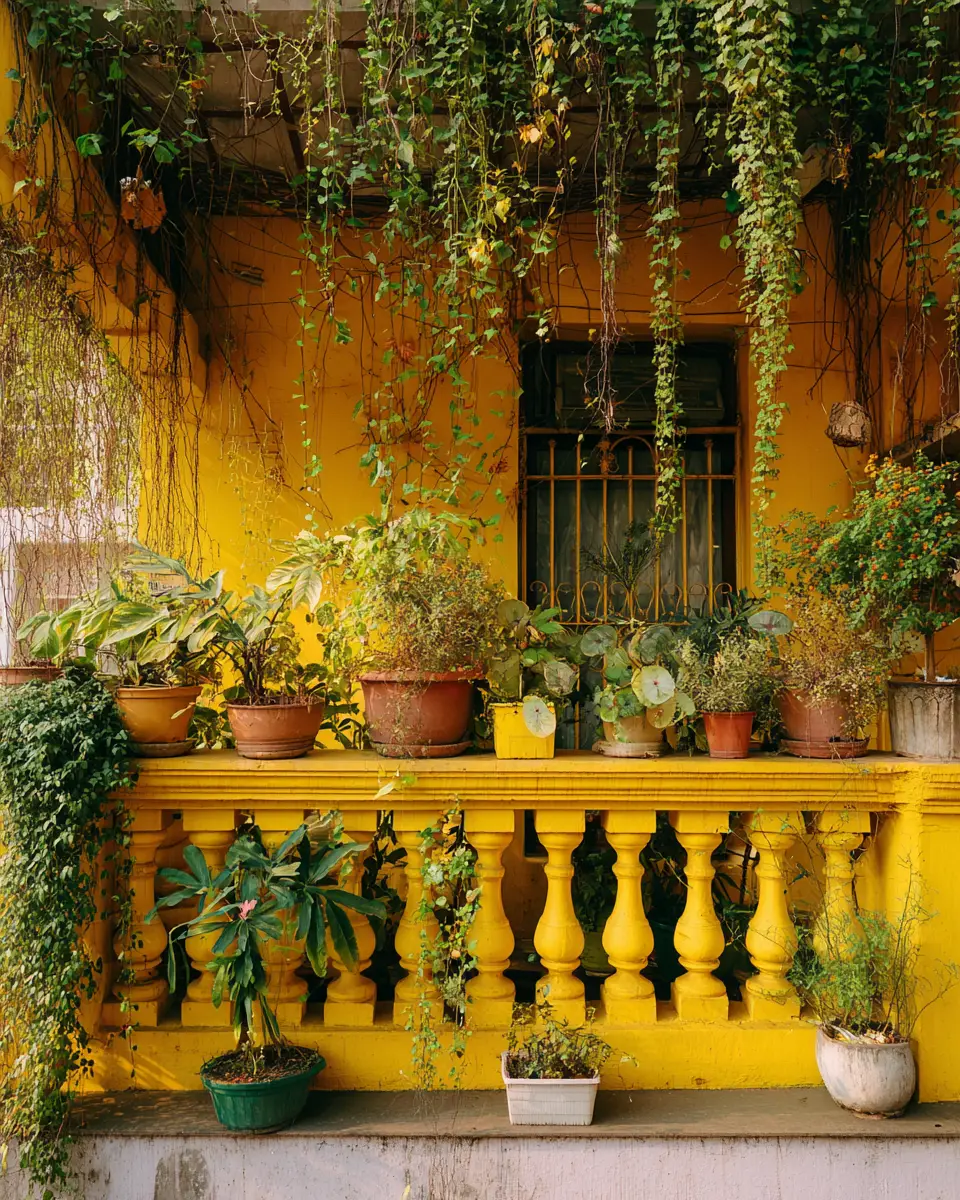 Mustard Yellow Eclectic Balcony Decor Ideas