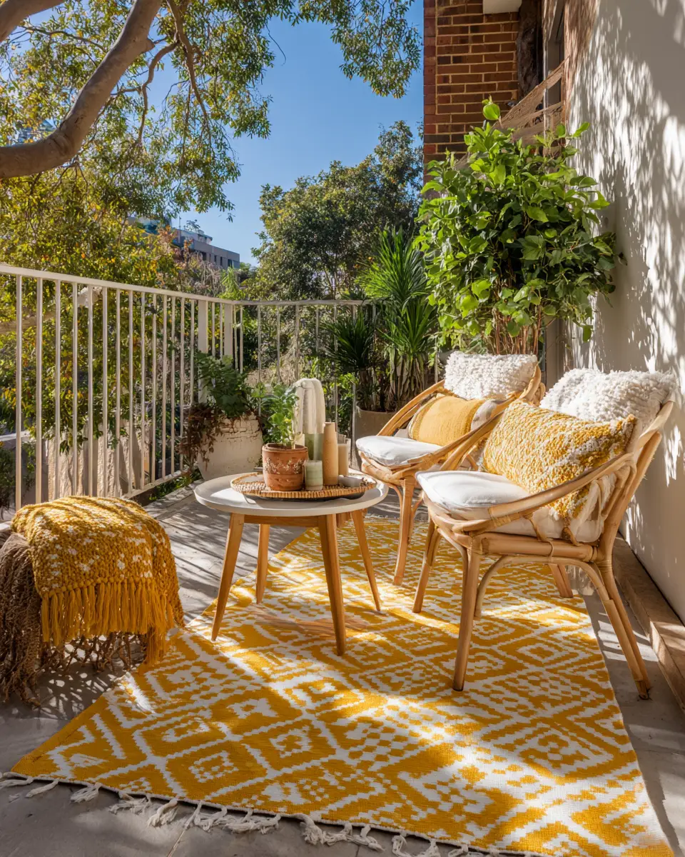 Mustard Yellow Eclectic Balcony Decor Ideas