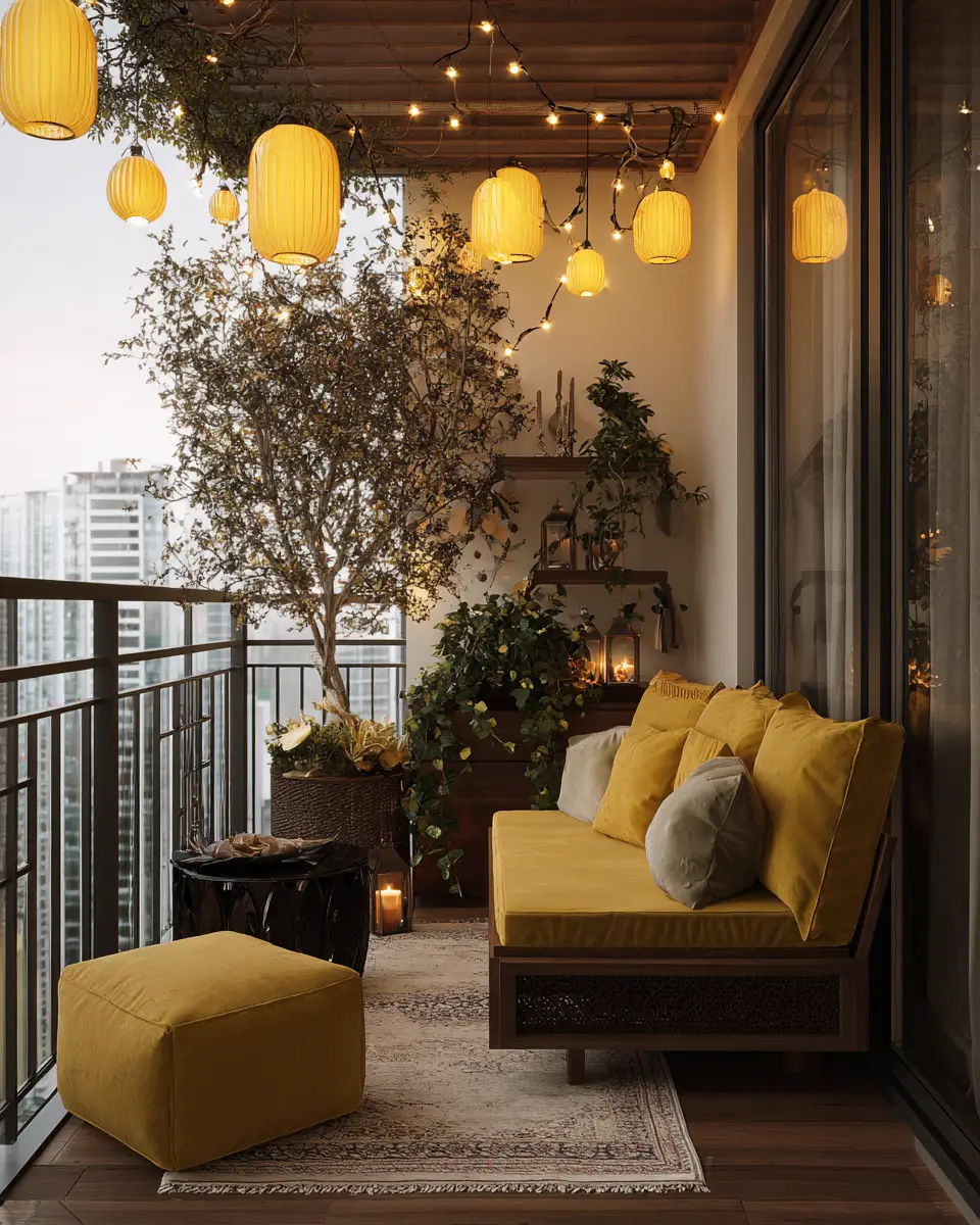 Mustard Yellow Eclectic Balcony Decor Ideas