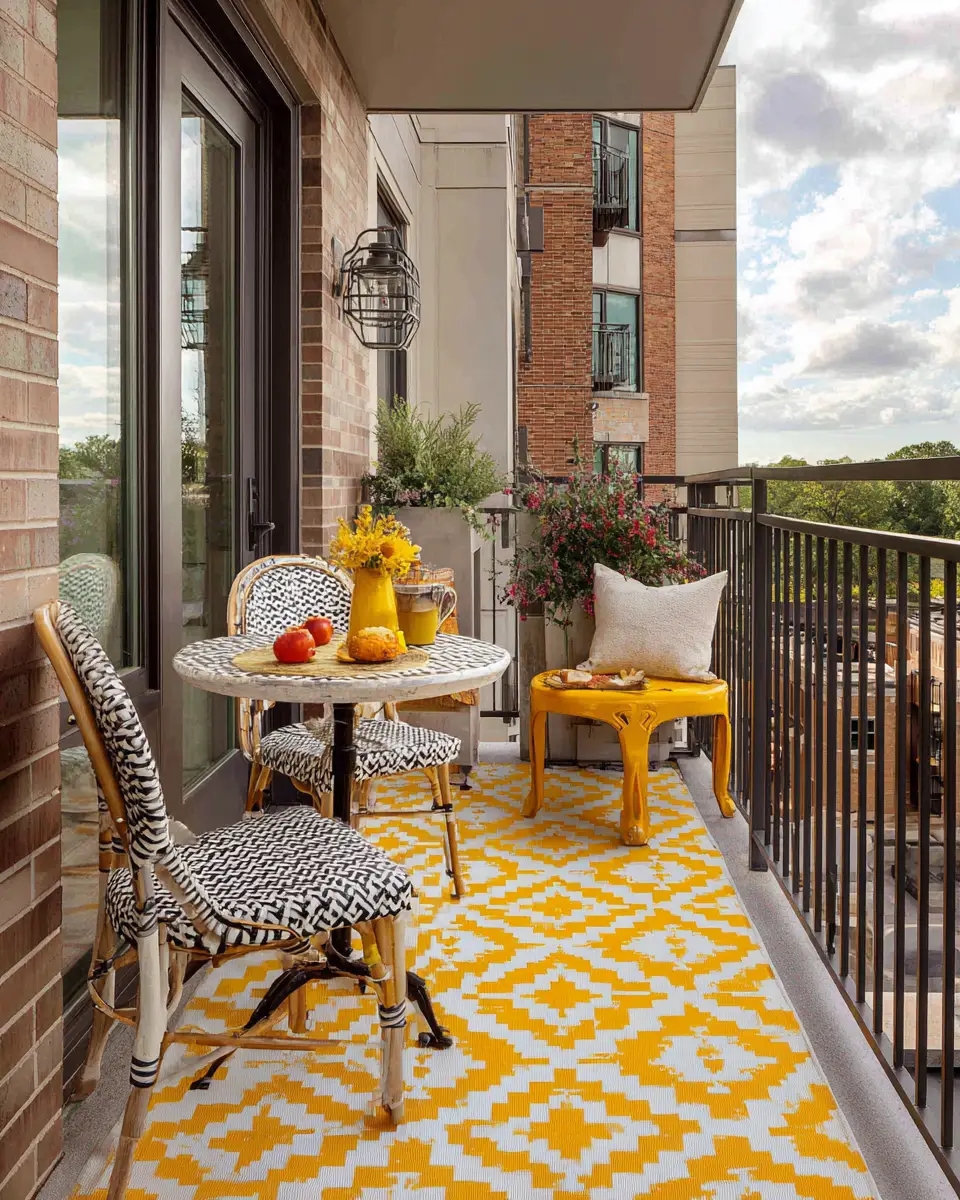 Mustard Yellow Eclectic Balcony Decor Ideas