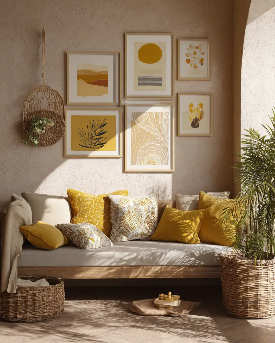 Mustard Yellow Eclectic Balcony Decor Ideas