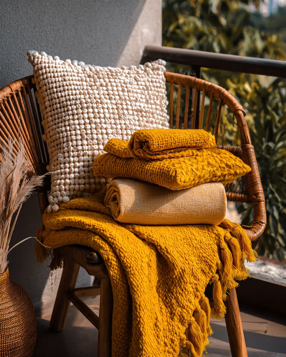 Mustard Yellow Eclectic Balcony Decor Ideas