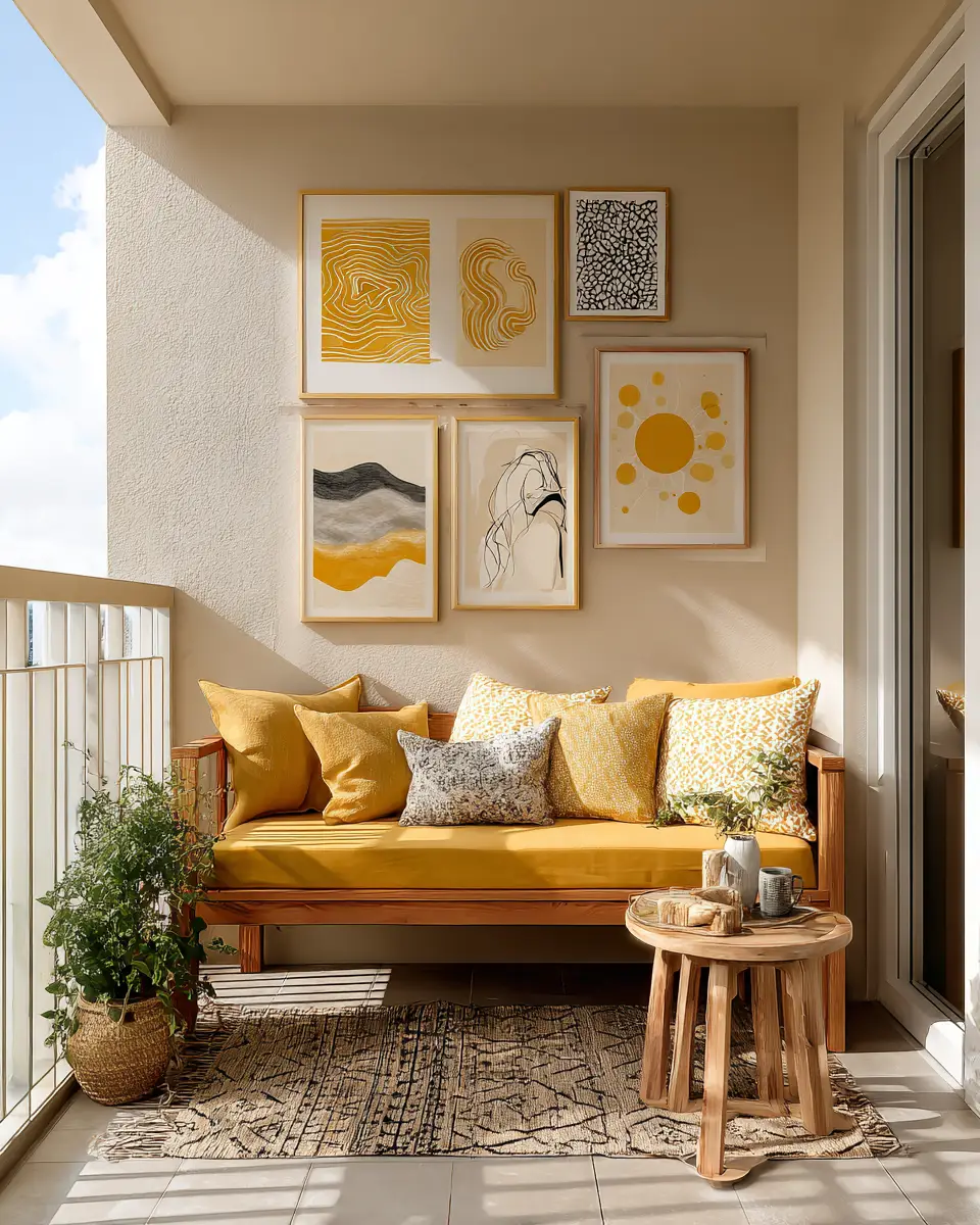 Mustard Yellow Eclectic Balcony Decor Ideas