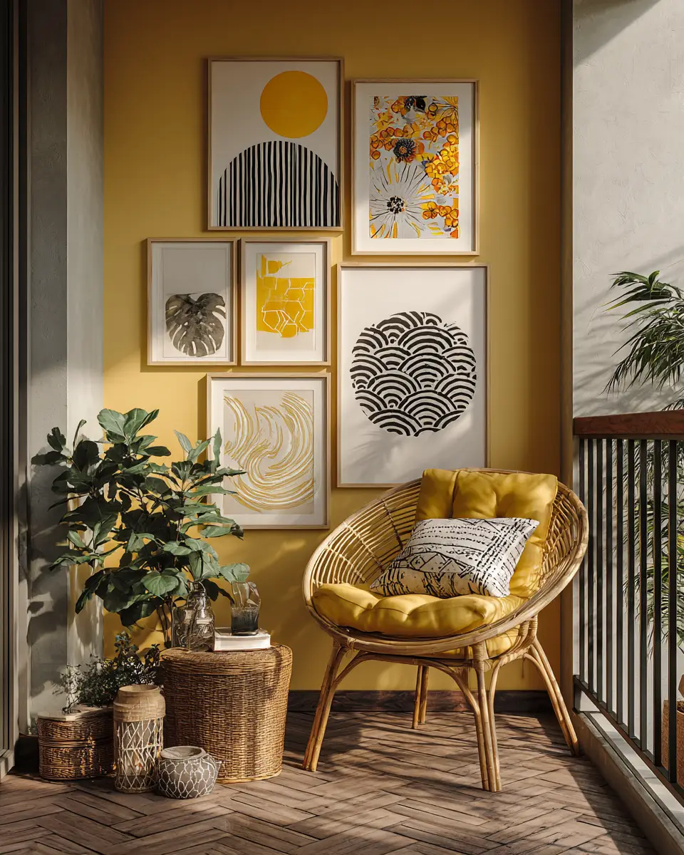 Mustard Yellow Eclectic Balcony Decor Ideas