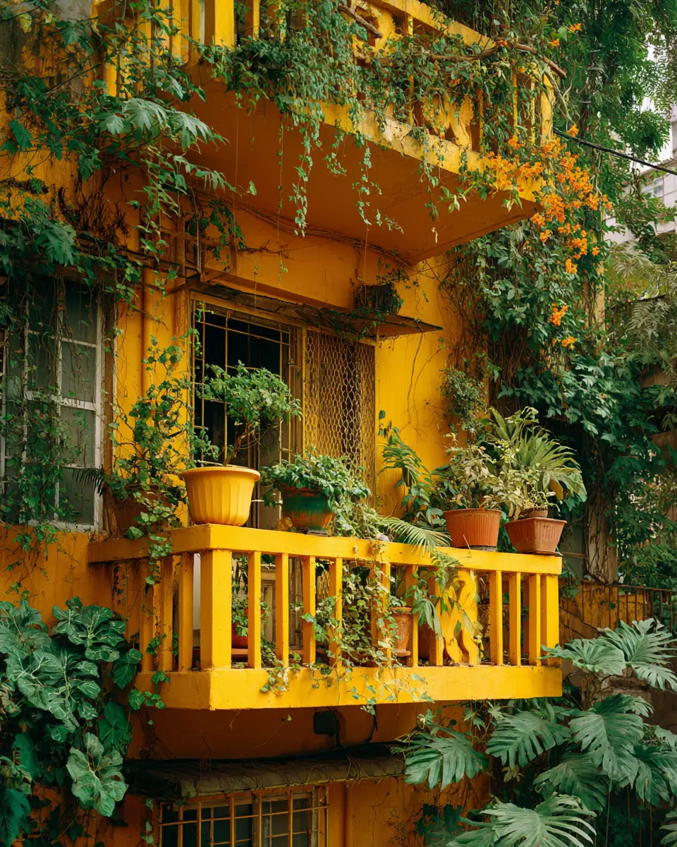 Mustard Yellow Eclectic Balcony Decor Ideas